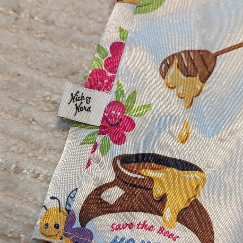 Y2K Nick & Nora Pajama Set Kid Sz 6X Save The Honeybee Satin Cami Shorts 2pc PJs